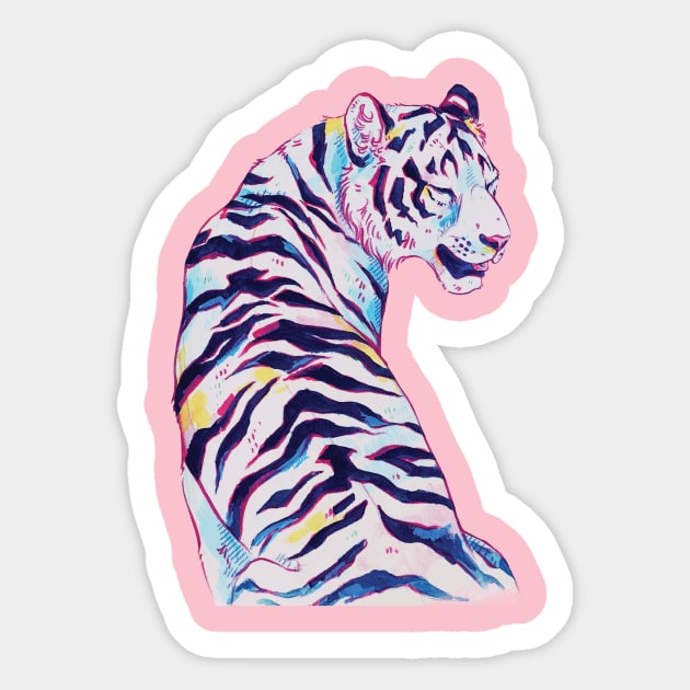 Rainbow tiger Sticker by karo.line.art